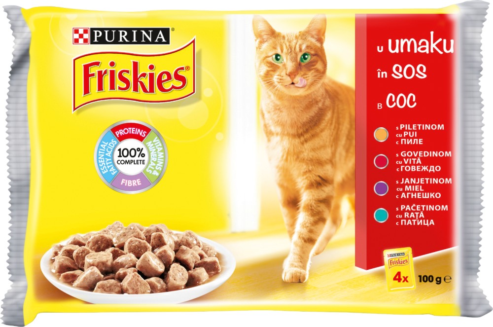 Friskies Cat with Meat in Sauce -          -   4  x 100 g - 