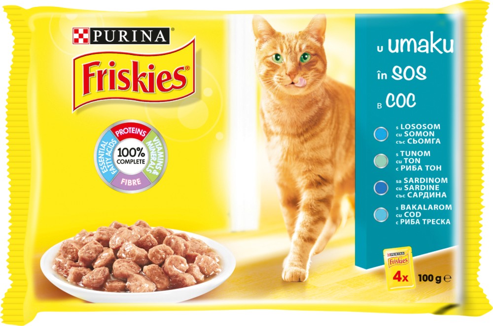 Friskies Cat with Fish in Sauce -          -   4  x 100 g - 