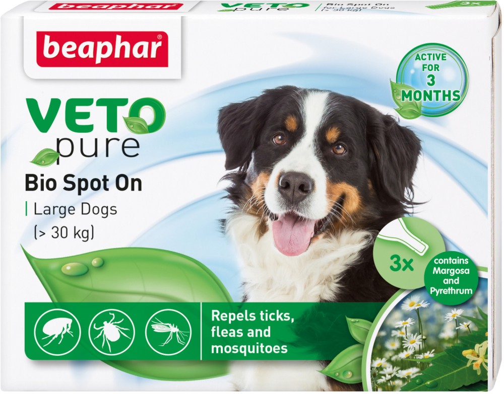        Beaphar Veto Pure Bio Spot On Dog - 3  x 2 ml - 