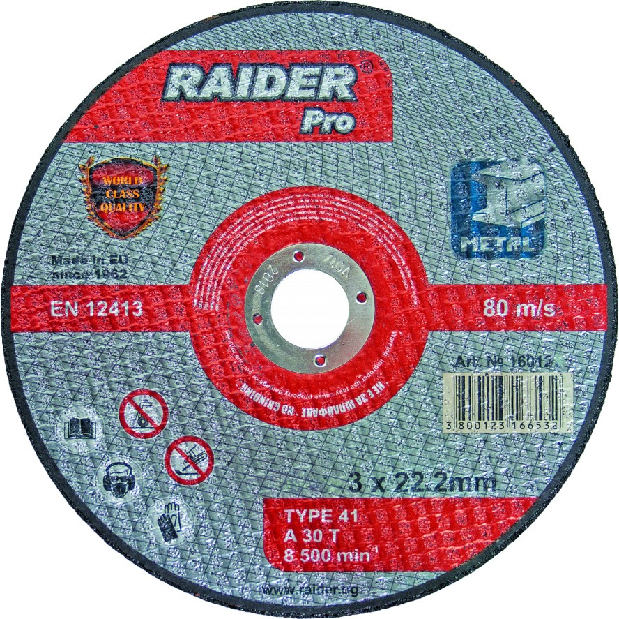    Raider - ∅ 125 / 3 / 22.2 mm   Pro - 