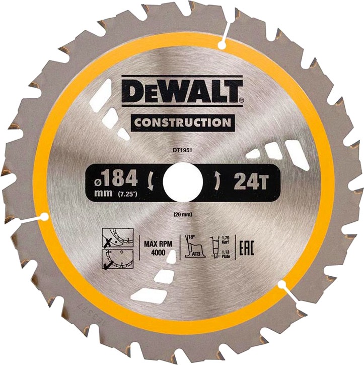     DeWalt - ∅ 184 / 20 / 1.8 mm  24    Construction - 
