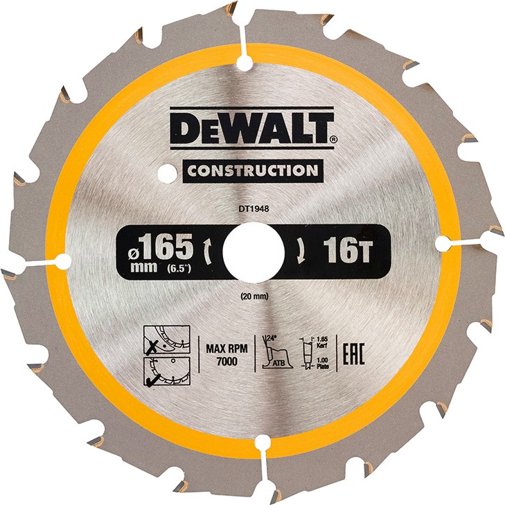     DeWalt - ∅ 165 / 20 / 1.5 mm  16  24    Construction - 
