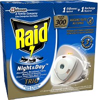 Електрическо устройство срещу насекоми Raid - Ден и Нощ - С изпарител и пълнител - 